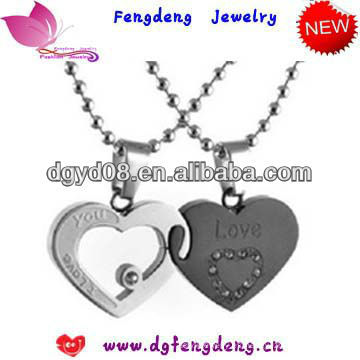 moda jewerly dos corazón forma amante colgante